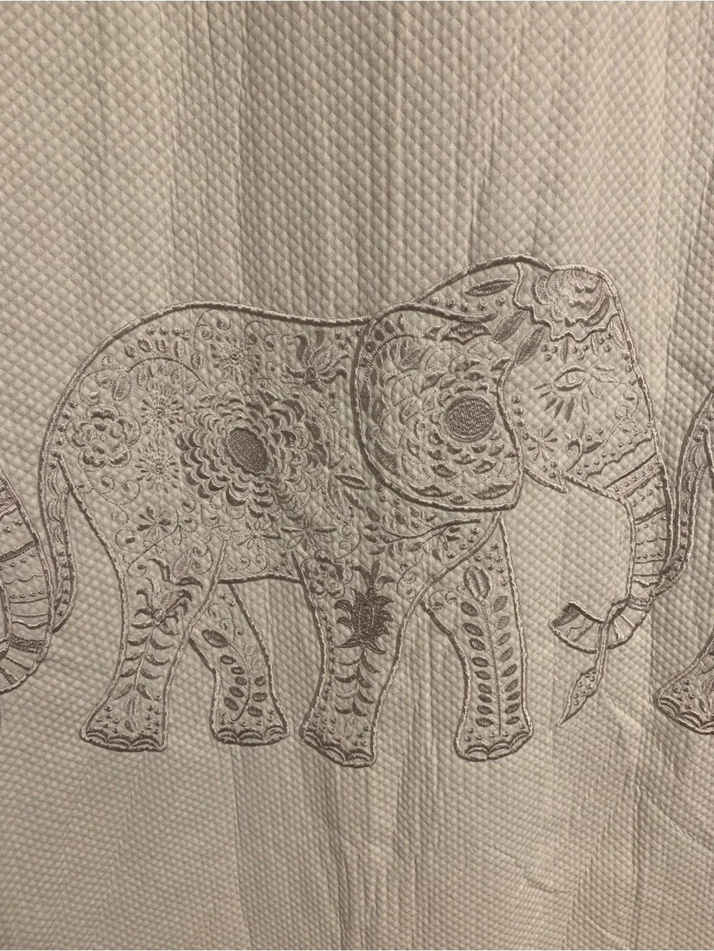 White Elephant Pattern Shower Curtain - Home Bath